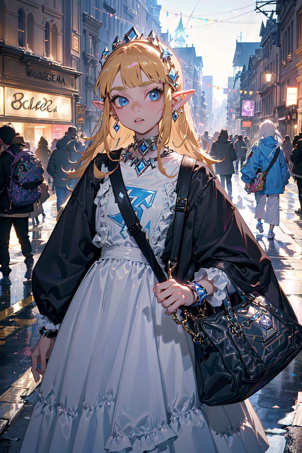 86639-3775175930-paparazzi photograph of Princess Zelda wearing Balenciaga, FW17 Balenciaga, flash photography, candid, oversized clothes.png